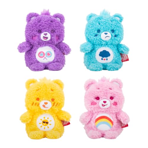 BumBumz 4.5-inch Care Bears 4-Pack - Cheer Bear, Funshine Bear, Share Bear, Grumpy Bear - from The Makers of Original Squishmallows - Ages 3+