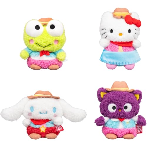 BumBumz 4.5-inch Hello Kitty® and Friends CowgirlBumz - Hello Kitty®, Cinnamoroll™, Chococat™, & Keroppi™ - Makers of Original Squishmallows - 3+
